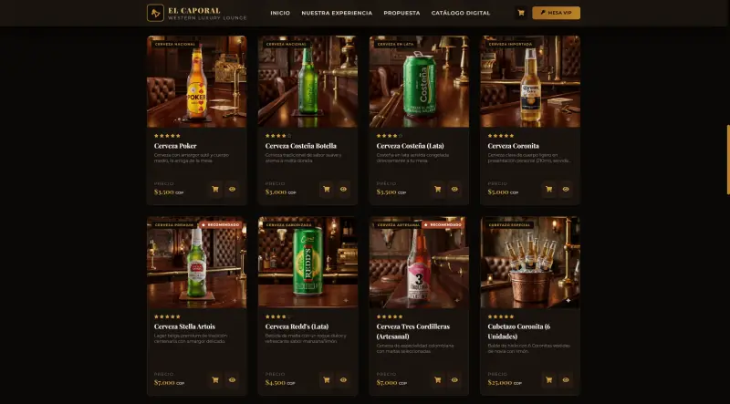 El Caporal: captura 2 de la web en computador